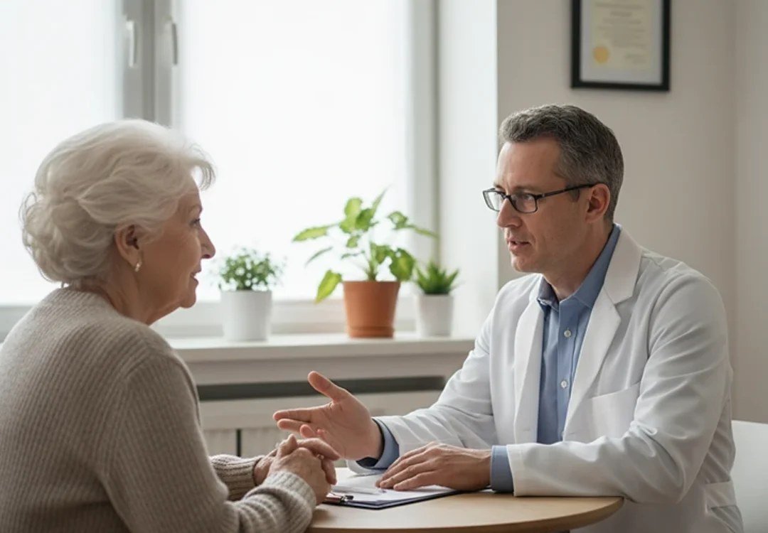 A sleep consultation between clinician and patient